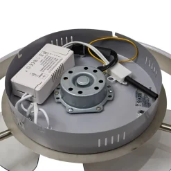 Lindby LED plafondventilator Momitu, zilver, stil, Ø 50 cm