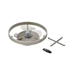 Lindby LED plafondventilator Momitu, zilver, stil, Ø 50 cm