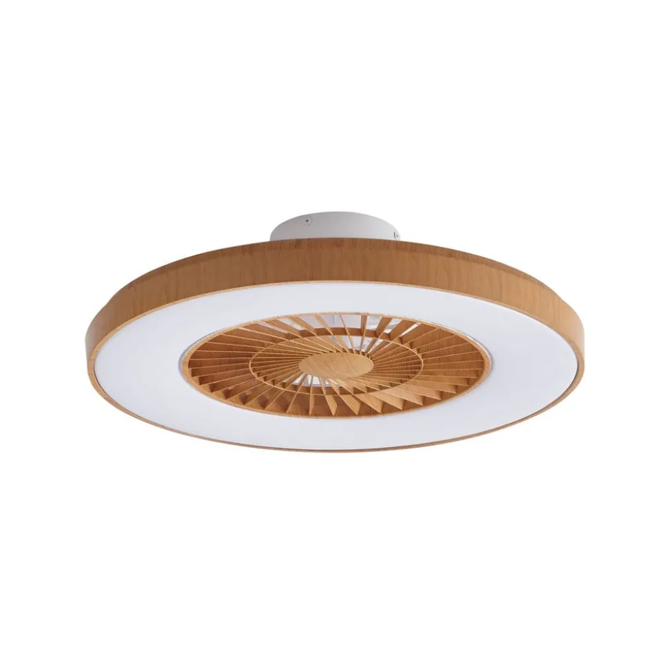 Lindby LED plafondventilator Teleo, Ø 58 cm, houtkleurig, CCT