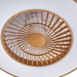 Lindby LED plafondventilator Teleo, Ø 58 cm, houtkleurig, CCT