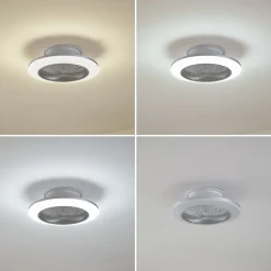 Lindby LED plafondventilator Mamuti, zilver, stil, Ø 55 cm