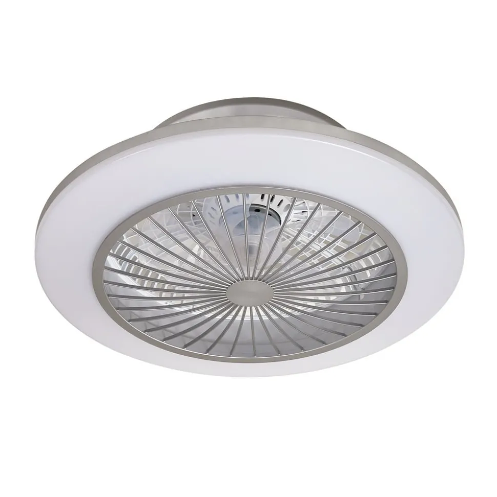 Lindby LED plafondventilator Mamuti, zilver, stil, Ø 55 cm