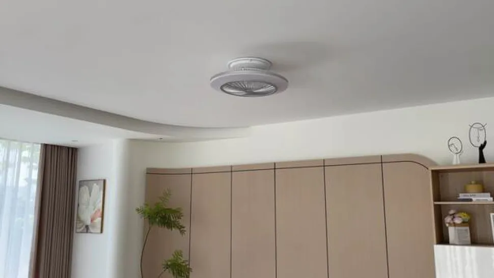 Lindby LED plafondventilator Mamuti, zilver, stil, Ø 55 cm