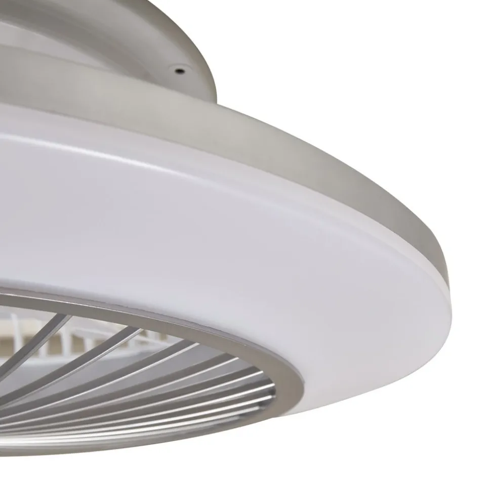 Lindby LED plafondventilator Mamuti, zilver, stil, Ø 55 cm