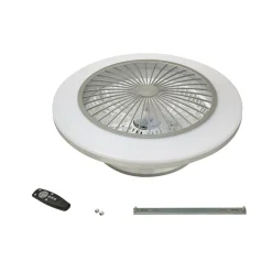 Lindby LED plafondventilator Mamuti, zilver, stil, Ø 55 cm