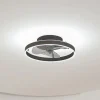Lindby LED plafondventilator Momitu, zwart, stil, Ø 50 cm