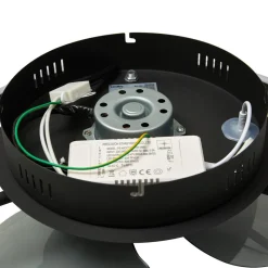 Lindby LED plafondventilator Momitu, zwart, stil, Ø 50 cm