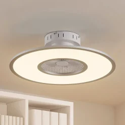 Lindby LED plafondventilator Romea, rond, DC, stil, 60 cm