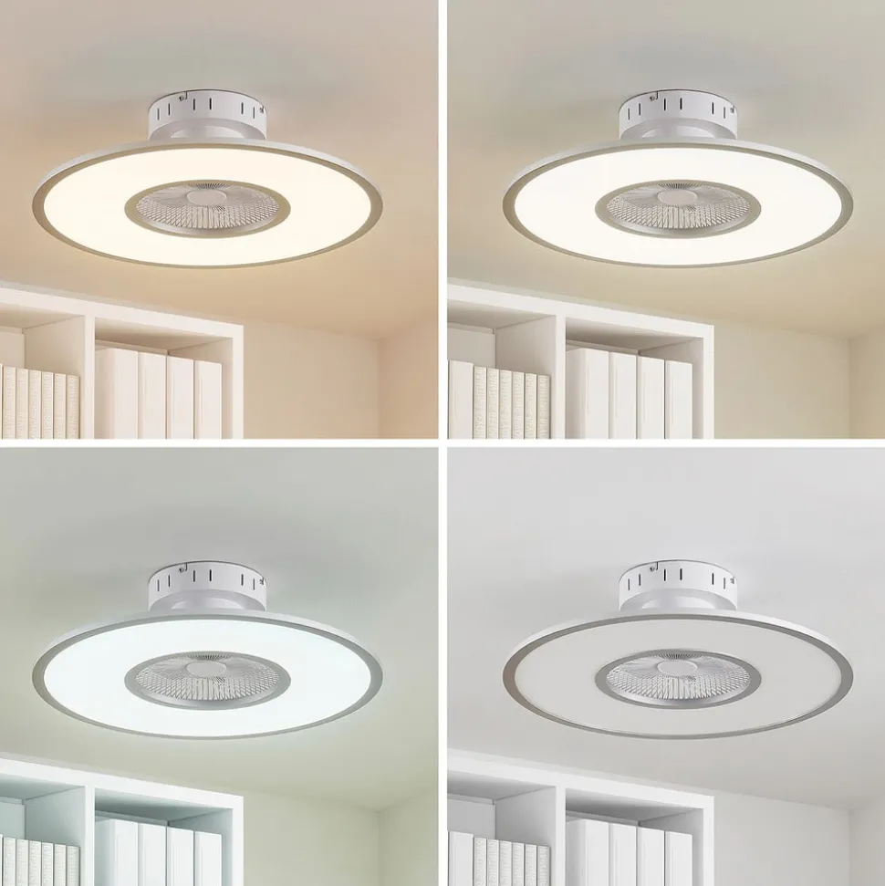 Lindby LED plafondventilator Romea, rond, DC, stil, 60 cm