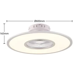 Lindby LED plafondventilator Romea, rond, DC, stil, 60 cm