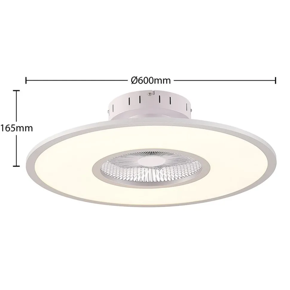 Lindby LED plafondventilator Romea, rond, DC, stil, 60 cm