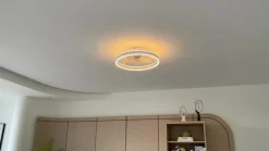 Lindby LED plafondventilator Momitu, wit, aluminium, Ø 50 cm