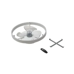 Lindby LED plafondventilator Momitu, wit, aluminium, Ø 50 cm