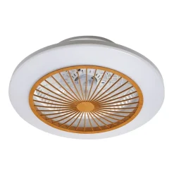 Lindby LED plafondventilator Mamuti, houtkleurig, stil, 55 cm