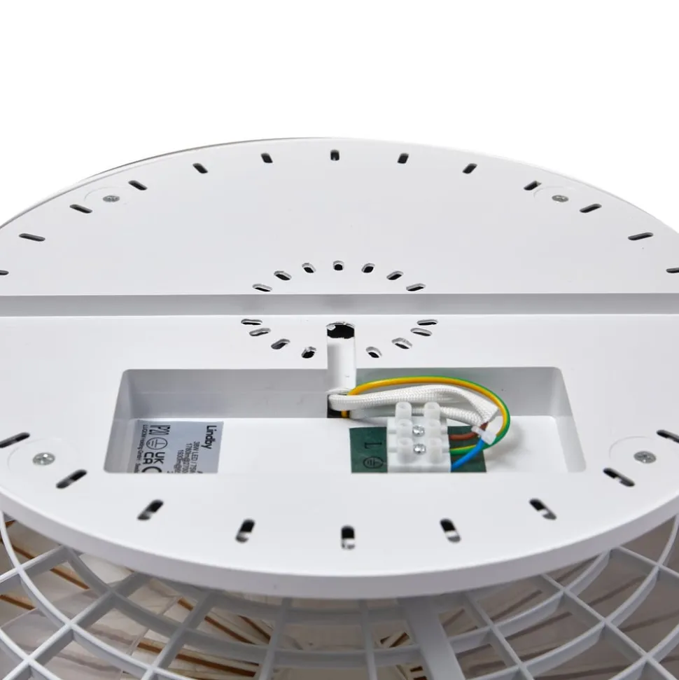 Lindby LED plafondventilator Mamuti, houtkleurig, stil, 55 cm