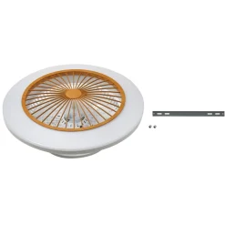 Lindby LED plafondventilator Mamuti, houtkleurig, stil, 55 cm