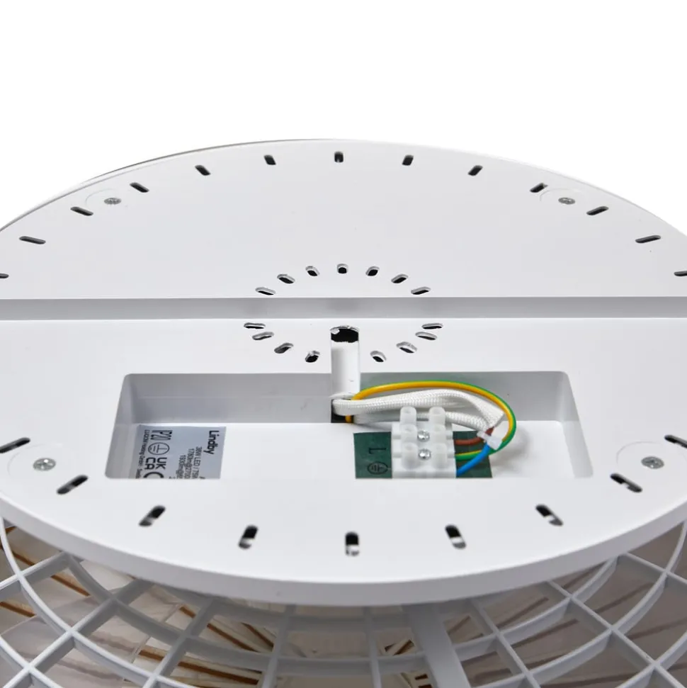 Lindby LED plafondventilator Mamuti, houtkleurig, stil, 55 cm