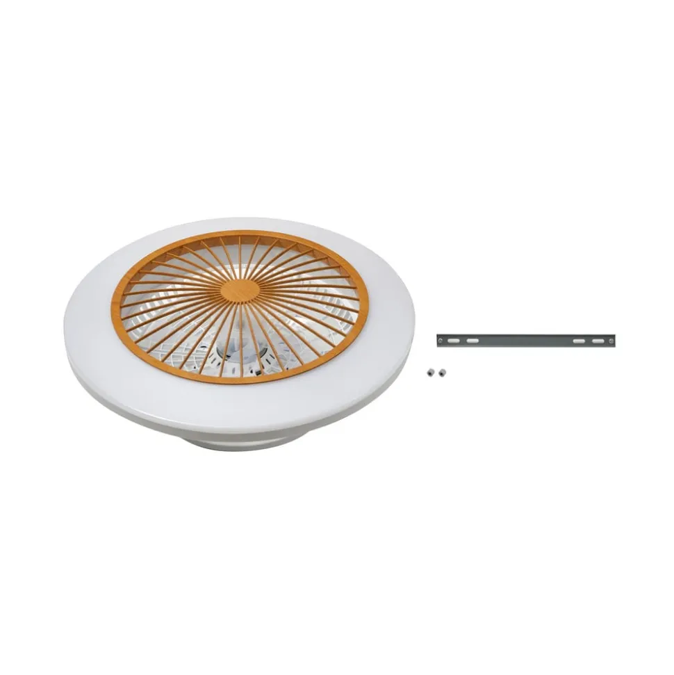 Lindby LED plafondventilator Mamuti, houtkleurig, stil, 55 cm