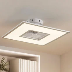 Lindby LED plafondventilator Romea, hoekig, DC, stil, 60 cm