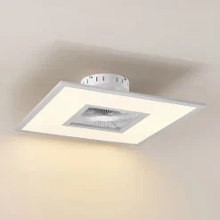 Lindby LED plafondventilator Romea, hoekig, DC, stil, 60 cm