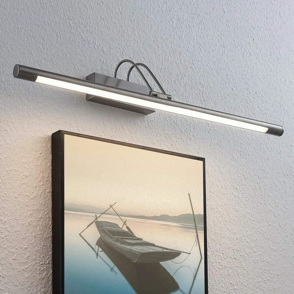 Lindby LED schilderij verlichting Mailine, 69 cm, nikkel, schakelaar