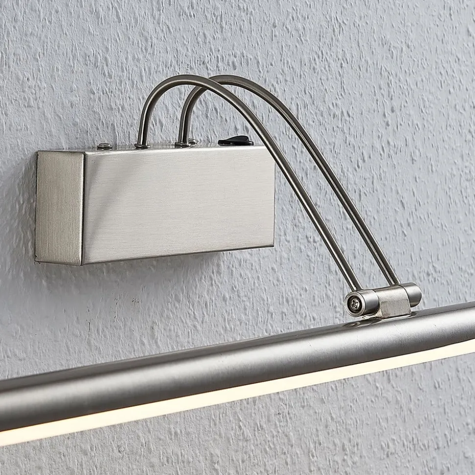 Lindby LED schilderij verlichting Mailine, 69 cm, nikkel, schakelaar