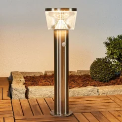 Lindby LED sokkellamp Antje, bewegingsmelder, IP44