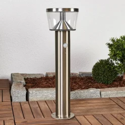 Lindby LED sokkellamp Antje, bewegingsmelder, IP44