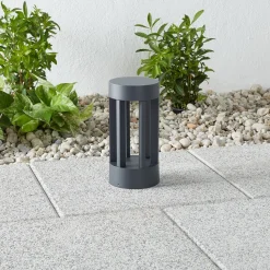 Lindby LED sokkellamp Jordis, 22 cm, antraciet, aluminium