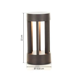 Lindby LED sokkellamp Jordis, 22 cm, antraciet, aluminium