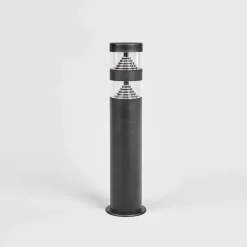 Lindby LED sokkellamp Lanea, 40cm, zwart, roestvrij staal, IP44