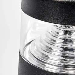 Lindby LED sokkellamp Lanea, 40cm, zwart, roestvrij staal, IP44