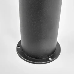 Lindby LED sokkellamp Lanea, 40cm, zwart, roestvrij staal, IP44