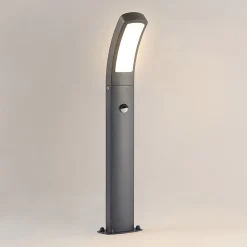 Lindby LED sokkellamp Moshe, 60 cm, antraciet, sensor
