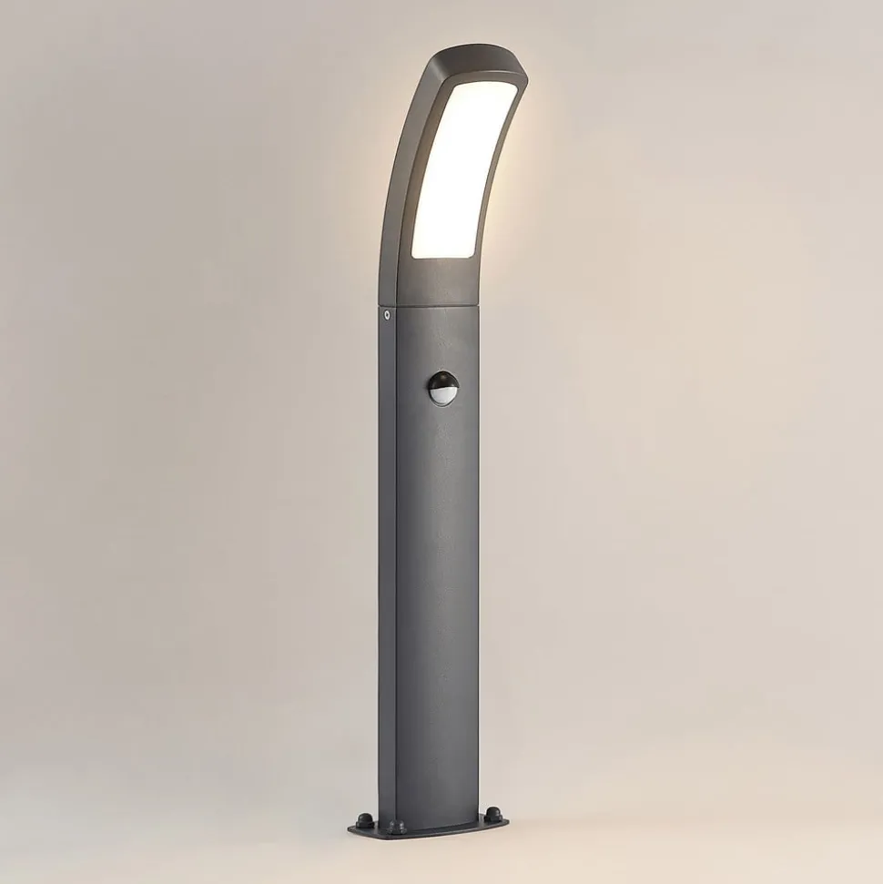 Lindby LED sokkellamp Moshe, 60 cm, antraciet, sensor