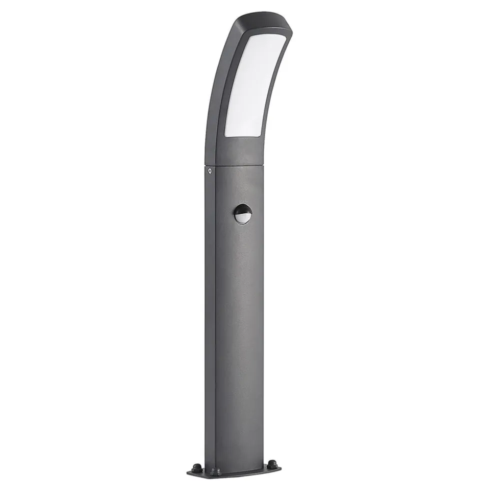 Lindby LED sokkellamp Moshe, 60 cm, antraciet, sensor