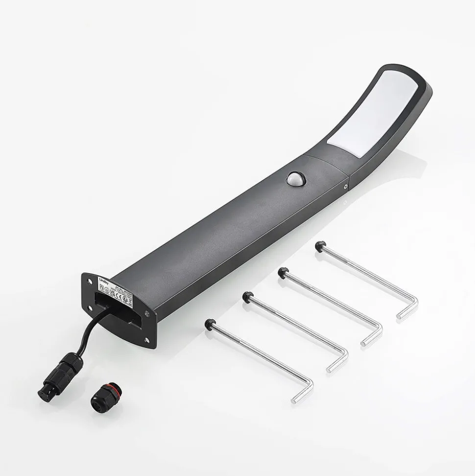 Lindby LED sokkellamp Moshe, 60 cm, antraciet, sensor