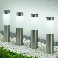 Lindby LED sokkellamp, set van 4, grondspies, 31 cm, IP44