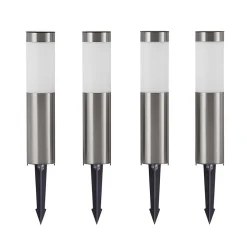 Lindby LED sokkellamp, set van 4, grondspies, 31 cm, IP44