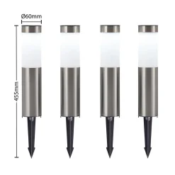 Lindby LED sokkellamp, set van 4, grondspies, 31 cm, IP44
