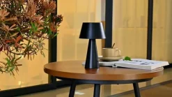 Lindby LED solar tafellamp Lirinor zwart kunststof 13 cm