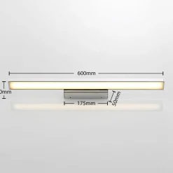 Lindby LED spiegellamp Alenia, 60 cm, chroom, aluminium, IP44