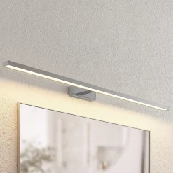 Lindby LED spiegellamp Jukka, 120 cm, chroom, metaal, IP44