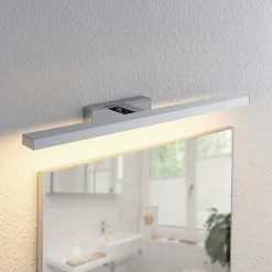 Lindby LED spiegellamp Jukka, 60 cm, chroom, metaal, IP44