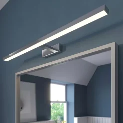 Lindby LED spiegellamp Jukka, 90 cm, chroom, metaal, IP44