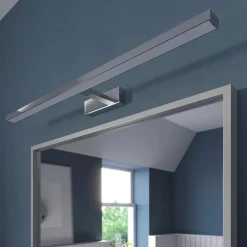 Lindby LED spiegellamp Jukka, 90 cm, chroom, metaal, IP44