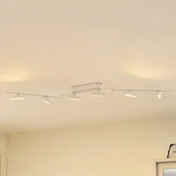 Lindby LED spot Eldrin, wit, 6-lamps, lichtstrip