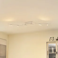 Lindby LED spot Eldrin, wit, 6-lamps, lichtstrip