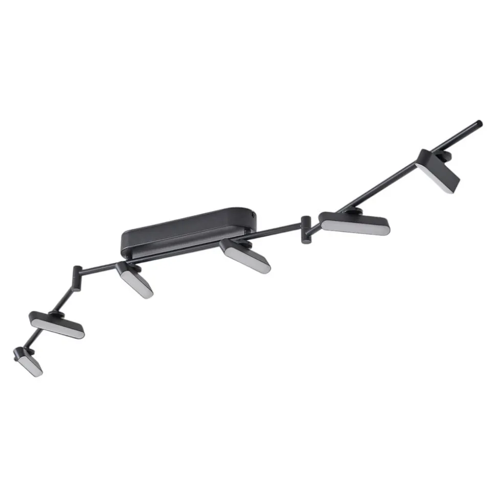 Lindby LED spot Eldrin, zwart, 6-lamps, lichtstrip