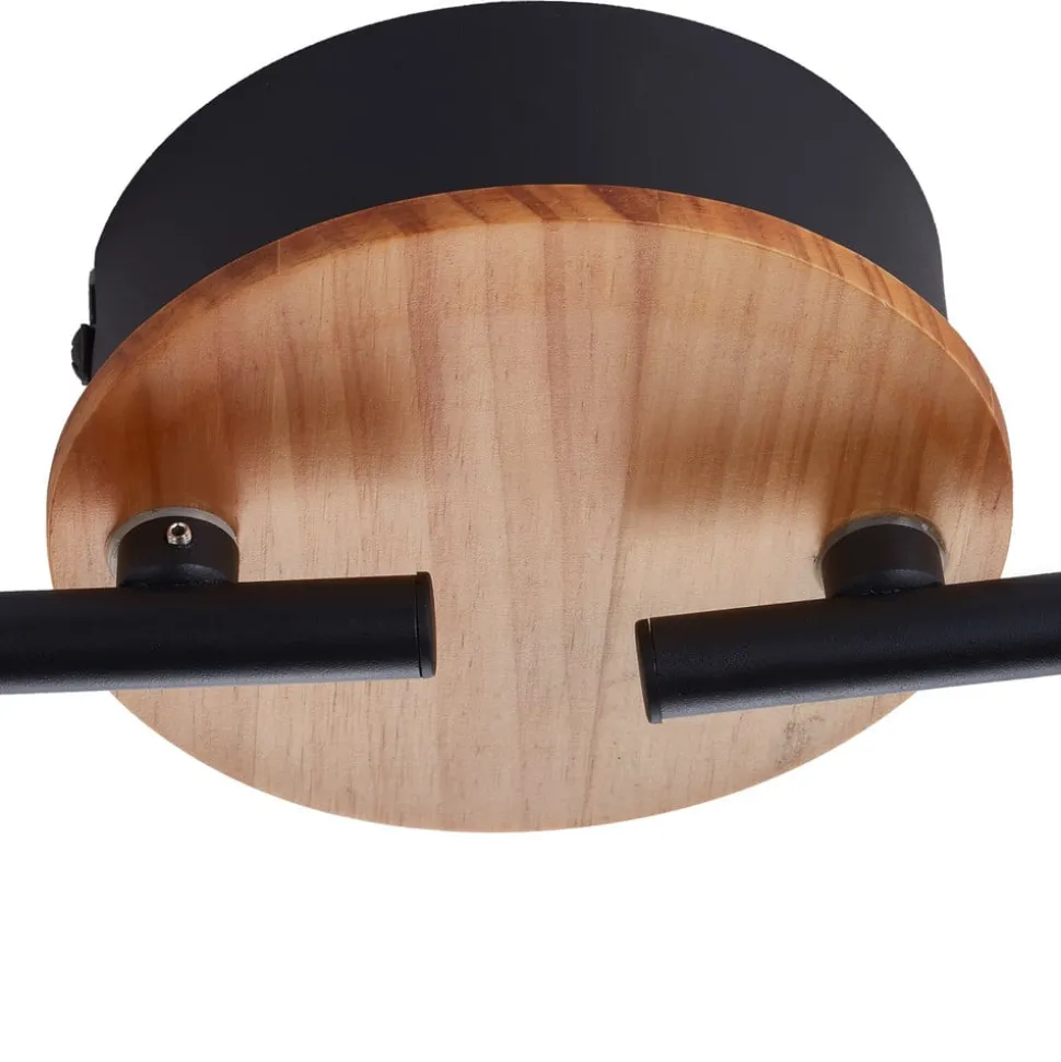 Lindby LED spot Manel, hout, 84 cm lang, 4-lamps